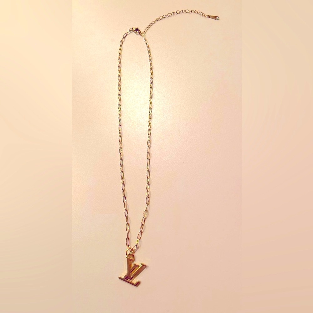 Louis Vuitton Charm on a 14k gold plated chain **Free surprise gift w/ purchase!